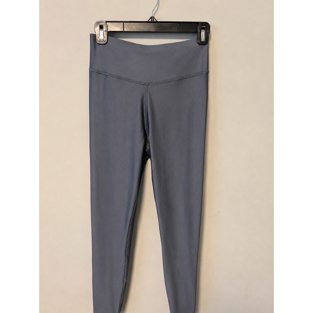 VSX Sport Leggings Womens Large Blue Grey NWT Metallic High Waisted 25 Inseam